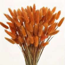 60/120/180/240pcs Artificial Rabbit Tail Grass, Artificial Rabbit Tail Grass Stems For Home Decor, Wedding Decor, Party Decor, DIY Crafts, Photography Props, Theme Decoration - Coral Orange - View 2