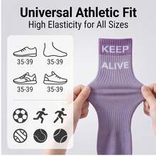 5 Pairs Non-Slip Yoga & Pilates Socks For Women, With Anti-Slip Pads - Purple - View 8
