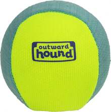 Outward Hound FlyFetch Squeak Ball Dog Toy, Extrau2011Loud Squeaker, Durable Foam Core, Floats In Water, All Breeds, 4" - 白色 - 查看 1