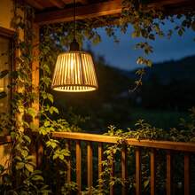 1 buah Lampu Gantung Rotan, Lentera LED Luar Ruangan, Beroperasi dengan Baterai (Baterai Tidak Termasuk), Dekorasi Gaya Boho Skandinavia, Cocok untuk Halaman, Teras, Taman, Balkon, Kafe, dan Toko Buku - kotak baterai - View 2