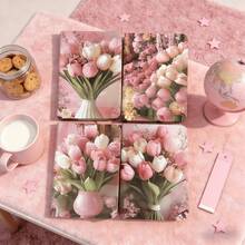 1pc/4pcs A7 Size Notebook With Floral Pattern, 192 Pages 80g Paper, Portable & Waterproof. Suitable As Student Gift For New Year, Valentine's Day, Easter And Back To School Season. - A - View 5