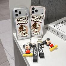 This Disney Mickey Mouse Pattern Lanyard Phone Case Features A Strong Magnetic Closure And Full Coverage Of Acrylic And TPU Material. It's Shockproof, Lightweight, And Suitable For IPhone17/16/11/13/15/15 Plus/15 Pro/15 Pro Max/12/14 Pro Max/11 Pro Max/12 Pro/12 Pro Max/13. It's A Popular Birthday Gift, Business Gift, Durable, Stain-Resistant, And Fingerprint-Resistant New Phone Case For Men And Women. It Also Includes A Mickey Mouse Phone Case And Mickey Mouse Doll Bracelet. Compatible With SamsungGalaxy S20, S21, S22, S23, And S24 Series. It's The Perfect Gift For Friends And Family. This Stylish Phone Case Is Fun, Lightweight, And Durable. IPhone17 Pro Max Phone Case, Minnie Phone Case. - Hồng - Xem 3