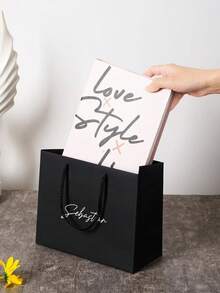 Túi quà tặng thiết kế theo yêu cầu, túi đựng đồ, túi quà tặng cá nhân hóa, túi quà màu đen, quà tặng ngày Valentine - Nhiều màu - Xem 5