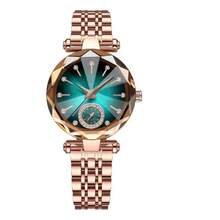 A Stylish And Elegant Women'S Watch Featuring A Round Design With Rhinestones, Perfect As A Gift For Friends And Partners - Belt Green - View 4