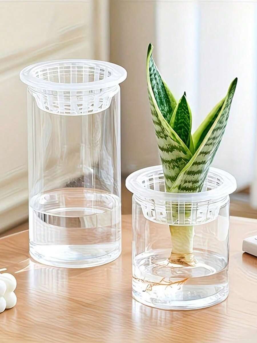 1套水培蔬菜种植篮，塑料花盆，适用于家庭阳台园艺和水培，1卷 - 查看 1