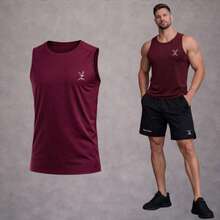 Men's Tank Top, Dry Fit, Lightweight, Comfortable, Durable, Wrinkle-Free - Burgundy - View 6
