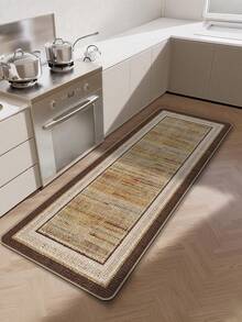 Thảm trải sàn nhà bếp, thảm cửa ra vào phong cách Boho, thảm hành lang, chất liệu giả vải lanh, thảm trang trí mộc mạc, có thể giặt và dễ bảo quản, thích hợp cho nhà bếp, lối vào, quầy bar, phòng giặt, hành lang. - Màu Tím - Xem 7