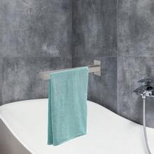 Portasciugamani doppio con 2 barre per montaggio a parete, realizzato in acciaio inox 304, colore argento, per bagno e cucina. - Visualizzare 5