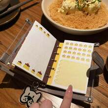 透明クリア ミニ 6 穴リングノート レトロスーツケース風 クリアカバー スクラップブック 手帳 デコレーション カワイイ ステーショナリー オタク ジャーナル スケジュール帳 ダイアリー プランナー ギフト 学生 おしゃれ 韓国ファッション ミニサイズ 携帯便利 Y7TB - 薄茶色 - チェックする 4