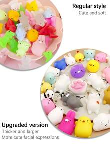 1/6/12pcs Christmas Decoration Mochi Squeeze Toys, Cute Anime Squeeze Stress Relief Ball, Party & Birthday Gift - Random Style - View 8