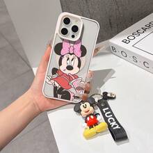 This Disney Mickey Mouse Pattern Lanyard Phone Case Features A Strong Magnetic Closure And Full Coverage Of Acrylic And TPU Material. It's Shockproof, Lightweight, And Suitable For IPhone17/16/11/13/15/15 Plus/15 Pro/15 Pro Max/12/14 Pro Max/11 Pro Max/12 Pro/12 Pro Max/13. It's A Popular Birthday Gift, Business Gift, Durable, Stain-Resistant, And Fingerprint-Resistant New Phone Case For Men And Women. It Also Includes A Mickey Mouse Phone Case And Mickey Mouse Doll Bracelet. Compatible With SamsungGalaxy S20, S21, S22, S23, And S24 Series. It's The Perfect Gift For Friends And Family. This Stylish Phone Case Is Fun, Lightweight, And Durable. IPhone17 Pro Max Phone Case, Minnie Phone Case. - 無色 - 查看 7