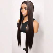 Tóc giả tổng hợp kiểu lace front không cần keo dán, thẳng, chịu nhiệt, dành cho nữ. Tóc giả thay thế cho tóc giả nữ. - Nhiều màu - Xem 16