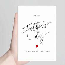 1pc Personalized Father's Day Greeting Card - Heart-Shaped Custom Text, For Dad, Grandpa Or Stepfather - View 2