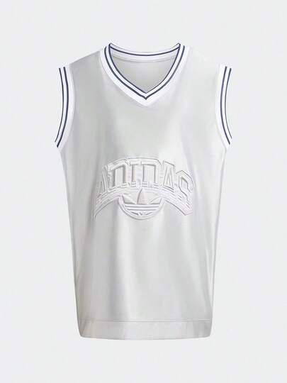 Adidas Camiseta de tirantes deportiva holgada de baloncesto, cómoda para entrenamiento de verano, versátil para uso diario, cuello en V, sin mangas, para mujer IT9766