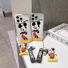 This Disney Mickey Mouse Pattern Lanyard Phone Case Features A Strong Magnetic Closure And Full Coverage Of Acrylic And TPU Material. It's Shockproof, Lightweight, And Suitable For IPhone17/16/11/13/15/15 Plus/15 Pro/15 Pro Max/12/14 Pro Max/11 Pro Max/12 Pro/12 Pro Max/13. It's A Popular Birthday Gift, Business Gift, Durable, Stain-Resistant, And Fingerprint-Resistant New Phone Case For Men And Women. It Also Includes A Mickey Mouse Phone Case And Mickey Mouse Doll Bracelet. Compatible With SamsungGalaxy S20, S21, S22, S23, And S24 Series. It's The Perfect Gift For Friends And Family. This Stylish Phone Case Is Fun, Lightweight, And Durable. IPhone17 Pro Max Phone Case, Minnie Phone Case. - Pink - View 8