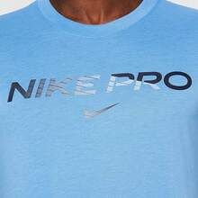 Nike Pro DRI FIT Men's Light Blue Short Sleeved T Shirt - 淺藍色 - 查看 3