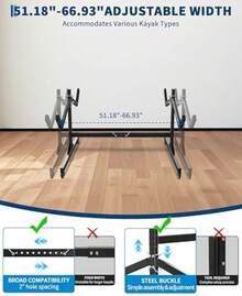 Freestanding Kayak Storage Rack Kayak Rack Garage Outdoor Storage - 1 - View 3