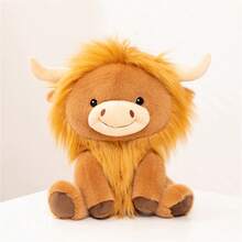29cm/11,41 pulgadas Vaca de las Tierras Altas sentada de peluche, juguete de peluche suave y esponjoso, adecuado para decoración de habitaciones, regalos de cumpleaños para niños, Día de la Madre, temporada de graduación, aniversario de bodas, Año Nuevo, Navidad. - Multicolor - Ver 6