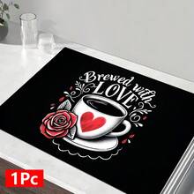 1pc Coffee Pattern Printed Absorbent Dish Drying Mat, Home Decor, Espresso Machine Countertop Absorbent Mat, Sink Drain Mat, Soft Faucet Absorbent Mat, Bathroom Accessories, Kitchen Supplies - Multicolor - View 15