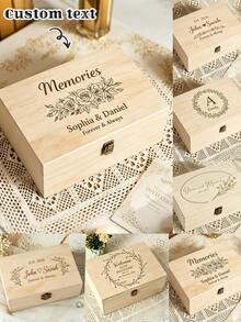 Personalisierte Braut-Hochzeits-Erinnerungsbox mit Deckel, anpassbarer Text, gravierte "Mr And Mrs" Holz-Erinnerungsbox zur Aufbewahrung, geeignet als Braut-Dusche-Geschenk, Paar-Verlobungs-Geschenk, Bräutigam- und Braut-Hochzeits-Geschenk, personalisierte Hochzeits-Erinnerungsbox, Paar-personalisierte gravierte Holz-Erinnerungsbox, Jahrestags-Geschenk für sie, Holz-Schmuckbox, personalisierte Hochzeits-Erinnerungsbox - Verschiedenfarbig - Übersicht 3