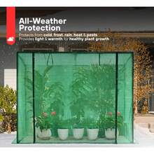 Steel Frame Garden Greenhouse Tent With Roll-Up Door For Backyard Plant Growing - Green - View 3