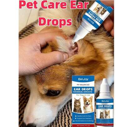 Imported Pet Ear Care Solution, Gentle Ear Cleansing Drops For Cats & Dogs, Ear Odor Removal, Ear Itch Relief, Mild & Non-Irritating Pet Ear Cleaning & Care Liquid