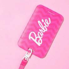 Miniso Barbie Card Cover Pendant-Pink&Black, Printing, Soft And Durable Material, Not Easy To Deform, Campus Card Bus Card Storage Ornament(1 PC) - Multicolor - View 2