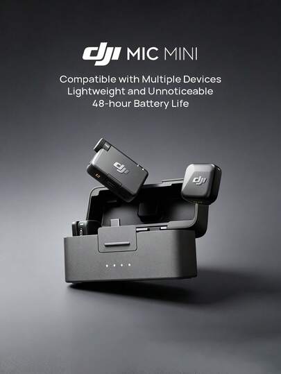 dji ميكروفون لاسلكي صغير الحجم، يتميز بجودة صوت عالية الوضوح، وتقنية ذكية للحد من الضوضاء، وتحكم تلقائي في مستوى الصوت لمنع أصوات الفرقعة، وهو خفيف الوزن وسهل الحمل ومريح في الارتداء. يدعم منفذ USB-C لأجهزة أندرويد، وآيفون 15/16/17، والكاميرات، مع عمر بطارية يصل إلى 48 ساعة.