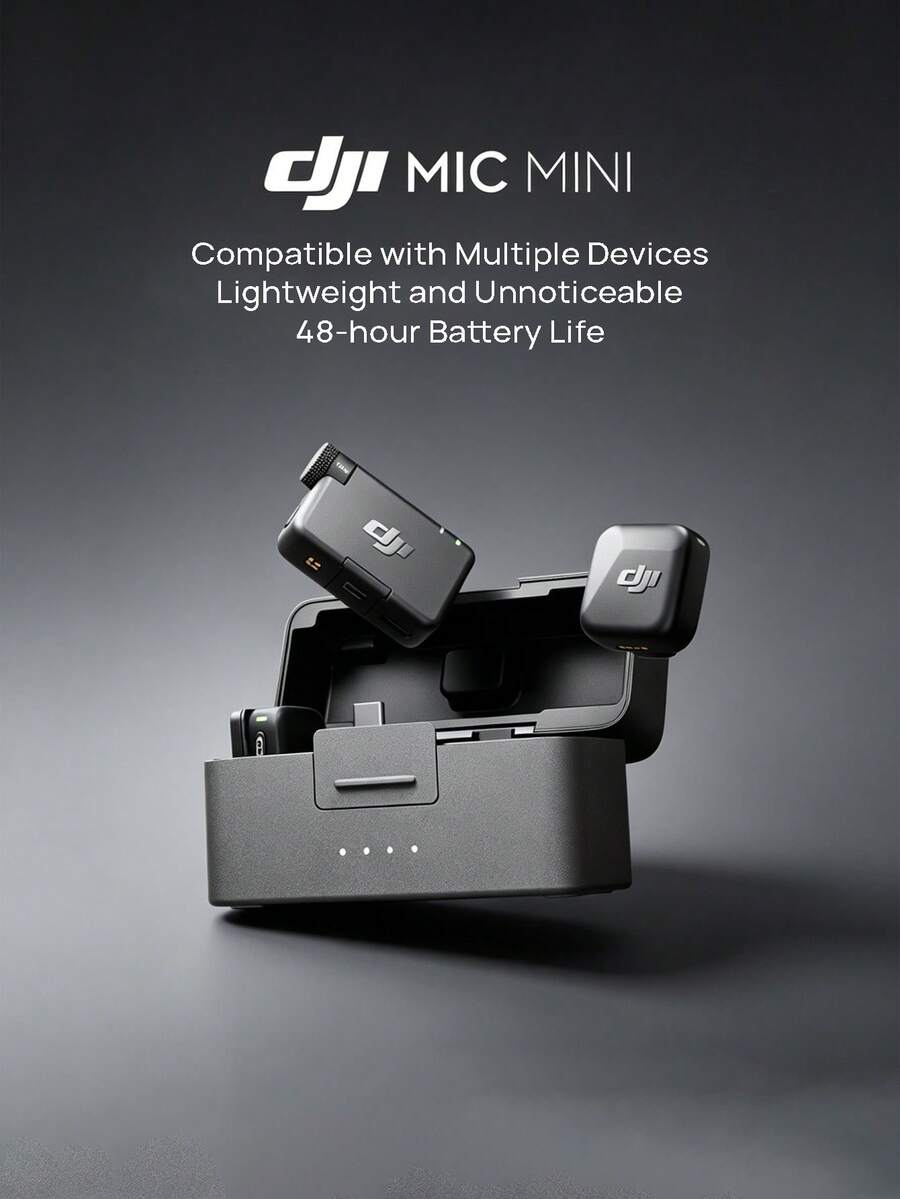 dji 迷你無線領夾麥，高清拾音智慧降噪，自動控幅防爆音，輕巧便攜無感配戴。 Type‑C 介面相容於安卓、iPhone 15/16/17 及相機，續航力長達 48 小時 - 查看 1