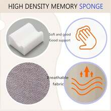 Ergonomic Dual-Height Memory Foam Under Desk Foot Rest Soft Pressure-Relieving Heel Support & Leg Elevation Pillow For Office Chair Gaming & Home Light Grey - Black+ - View 5