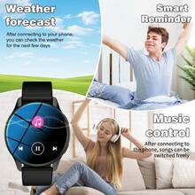 Reloj inteligente con pantalla de 1.28 pulgadas, compatible con notificaciones de llamadas, control de mensajes, múltiples modos deportivos y control de música/cámara, adecuado como regalo de San Valentín, Navidad, Año Nuevo o cumpleaños, compatible con Android e iOS - Multicolor - Ver 5