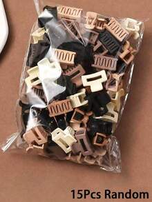 30/20/10pcs Women Girls Mini Matte Square Hair Clips Neutral Color French Vintage Style Strong Grip Non-Slip Suitable For Fine And Thick Hair Back To School Hair Accessories Autumn Hair Accessories - Multicolor - View 6