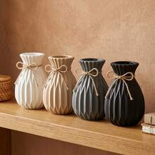 1pc Modern Minimalist Boho Aesthetic Decorative Shatterproof Lightweight Waterproof Matte Finish Unbreakable Premium Plastic Flower Vase - A - View 5