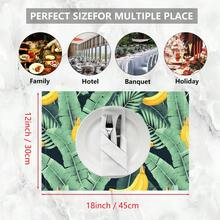 1pc/4pcs/6pcs/8pcs Banana Print Linen Placemats, Suitable For Dining Table, All Season Decor, Modern Washable Table Mats, Room Decor, Coasters, Kitchen Dining Mats, Indoor Outdoor Party Decoration, Home Decor, Ideal Gift - Multicolor - View 10
