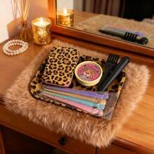 6pcs Rolling Tray Set, For Leopard Pattern Lovers | Includes 180*140mm Rolling Tray, Grinder, Tin Box, 1 Tube, Cleaning Brush, 8-Pack Colorful Cones | All-In-One Set, Smoking Accessories Kit, For Friends, Families, And Smokers - 6件套裝 - 查看 7