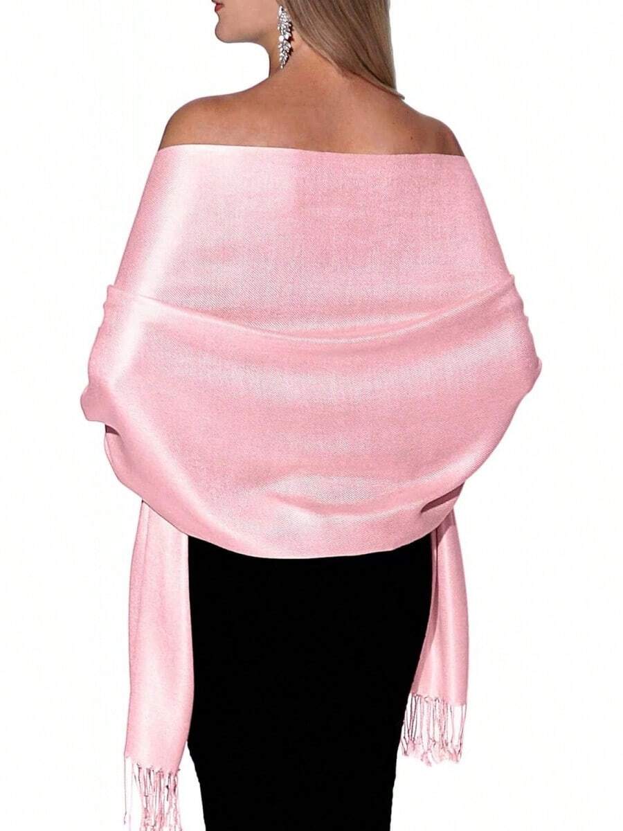 Shawls And Wraps Evening Dresses, Large Soft Wedding Shawl - 柔和的粉紅色 - 查看 1