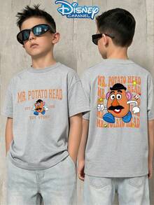 Disney 1pc Teen Boys Casual Toy Story Mr Potato Head Print Short Sleeve Tshirt Boys Clothes Kids Clothes Boys Boys Shirts Summer - 灰色 - 查看 1