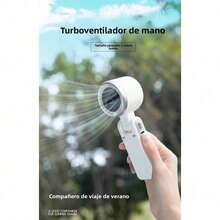 The Southeast Asian Explosive N607 High-Speed Turbocharged Portable Fan Features A Foldable Fan With A Mini Digital Pendant. - Green - View 2