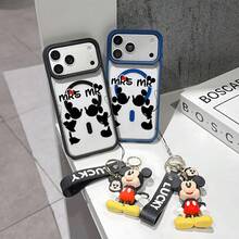 This Disney Mickey Mouse Pattern Lanyard Phone Case Features A Strong Magnetic Closure And Full Coverage Of Acrylic And TPU Material. It's Shockproof, Lightweight, And Suitable For IPhone17/16/11/13/15/15 Plus/15 Pro/15 Pro Max/12/14 Pro Max/11 Pro Max/12 Pro/12 Pro Max/13. It's A Popular Birthday Gift, Business Gift, Durable, Stain-Resistant, And Fingerprint-Resistant New Phone Case For Men And Women. It Also Includes A Mickey Mouse Phone Case And Mickey Mouse Doll Bracelet. Compatible With SamsungGalaxy S20, S21, S22, S23, And S24 Series. It's The Perfect Gift For Friends And Family. This Stylish Phone Case Is Fun, Lightweight, And Durable. IPhone17 Pro Max Phone Case, Minnie Phone Case. - Clear - View 2