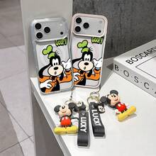This Disney Mickey Mouse Pattern Lanyard Phone Case Features A Strong Magnetic Closure And Full Coverage Of Acrylic And TPU Material. It's Shockproof, Lightweight, And Suitable For IPhone17/16/11/13/15/15 Plus/15 Pro/15 Pro Max/12/14 Pro Max/11 Pro Max/12 Pro/12 Pro Max/13. It's A Popular Birthday Gift, Business Gift, Durable, Stain-Resistant, And Fingerprint-Resistant New Phone Case For Men And Women. It Also Includes A Mickey Mouse Phone Case And Mickey Mouse Doll Bracelet. Compatible With SamsungGalaxy S20, S21, S22, S23, And S24 Series. It's The Perfect Gift For Friends And Family. This Stylish Phone Case Is Fun, Lightweight, And Durable. IPhone17 Pro Max Phone Case, Minnie Phone Case. - màu đen - Xem 3