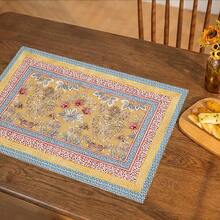 1pc/4pcs/6pcs Bohemian Style Printed Linen Placemats, Suitable For Dining Table, All Season Decor, Modern Washable Tablemats, Room Decor, Coasters, Kitchen Dining Mats, Indoor Outdoor Party Decoration, Home Decor, Ideal Gift - Multicolor - View 4