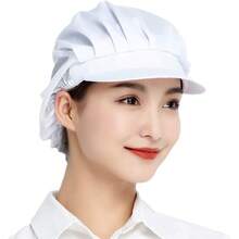 1个/2个/4个/6个装 厨师帽 - 厨房烘焙师烹饪发网 食品服务帽 成人款 - 白半網 - 查看 9