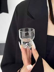 迷你INS風創意透明玻璃山形杯，奢華山形設計小茶杯，單/雙入組，白酒杯，國產高端洋酒小杯，適用於日常飲用、朋友聚會、酒吧、KTV及咖啡店環境 - 彩色 - 查看 6