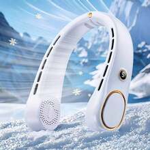 Portable Neck Fan, Hands-Free Bladeless Neck Fan, USB Rechargeable, 360° Cooling Neck Fan, 5-Speed Regulation, Quiet, 3000mAh Battery Powered, Wearable Personal Fan, Suitable For Gifts For Friends, Travel, Outdoor Use - 掛脖式 - 查看 12