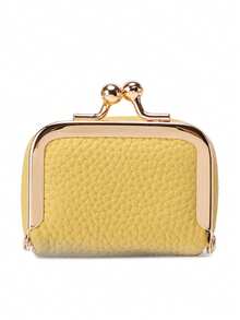 CHARM INFINITE Lychee Texture Kiss Lock Mini Coin Purse, Portable PU Leather Small Wallet For Coins Rings Earrings Jewelry Daily Storage Bag - Multicolor - View 13