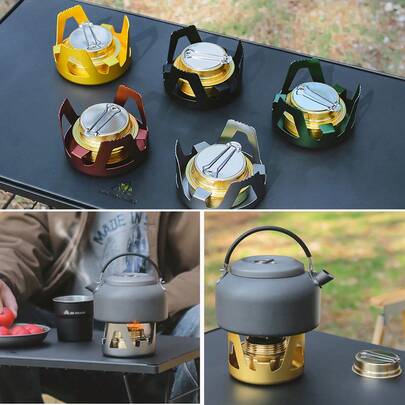 Portable Alcohol Stove, Ultra-Light Mini Solid Alcohol Block Burner, Outdoor Camping And Hiking Stove, Aluminum Alloy, No Ignition Function, Non-Electric, For Boiling Water And Tea