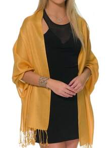Shawls And Wraps Evening Dresses, Large Soft  Wedding Shawl - 金色 - 查看 1