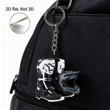 1 chiếc mặt dây chuyền trang trí Giáng sinh hình mũ bảo hiểm xe máy, đồ trang trí treo xe hơi, phụ kiện móc khóa [Hình phẳng 2D] - A - Xem 5