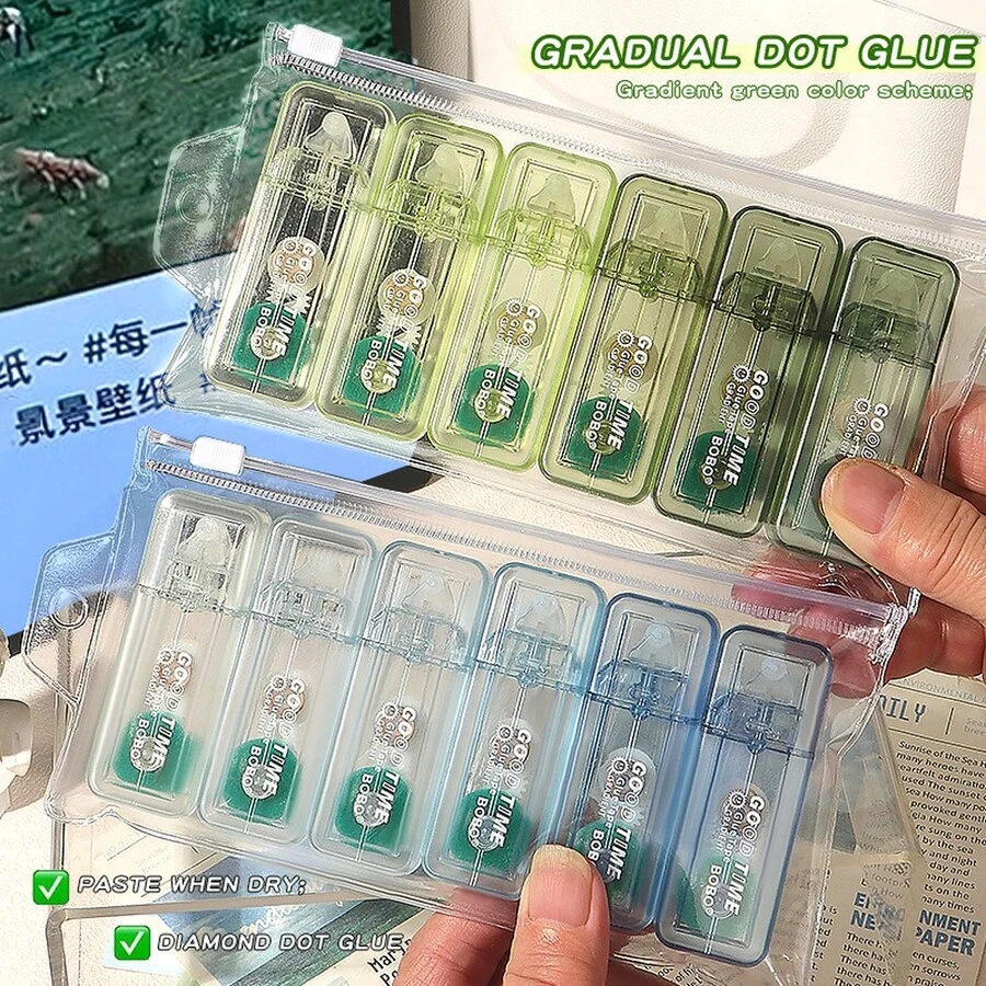 6卷装精美双面点状胶带,直角/弧形,易于粘贴,适用于DIY贴纸、办公及学校用品、帐篷、艺术项目,是理想的礼品之选,永久性卷状胶带,配有胶带座,适用于工艺品和剪贴簿。 - 多色 - 查看 1