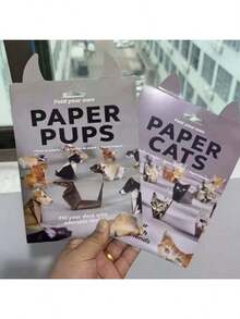 50件套3D动物折纸套装 - 猫狗纸艺套装，STEAM教育玩具，适合创意DIY艺术项目，生日和节日礼物佳选 - 彩色 - 查看 6
